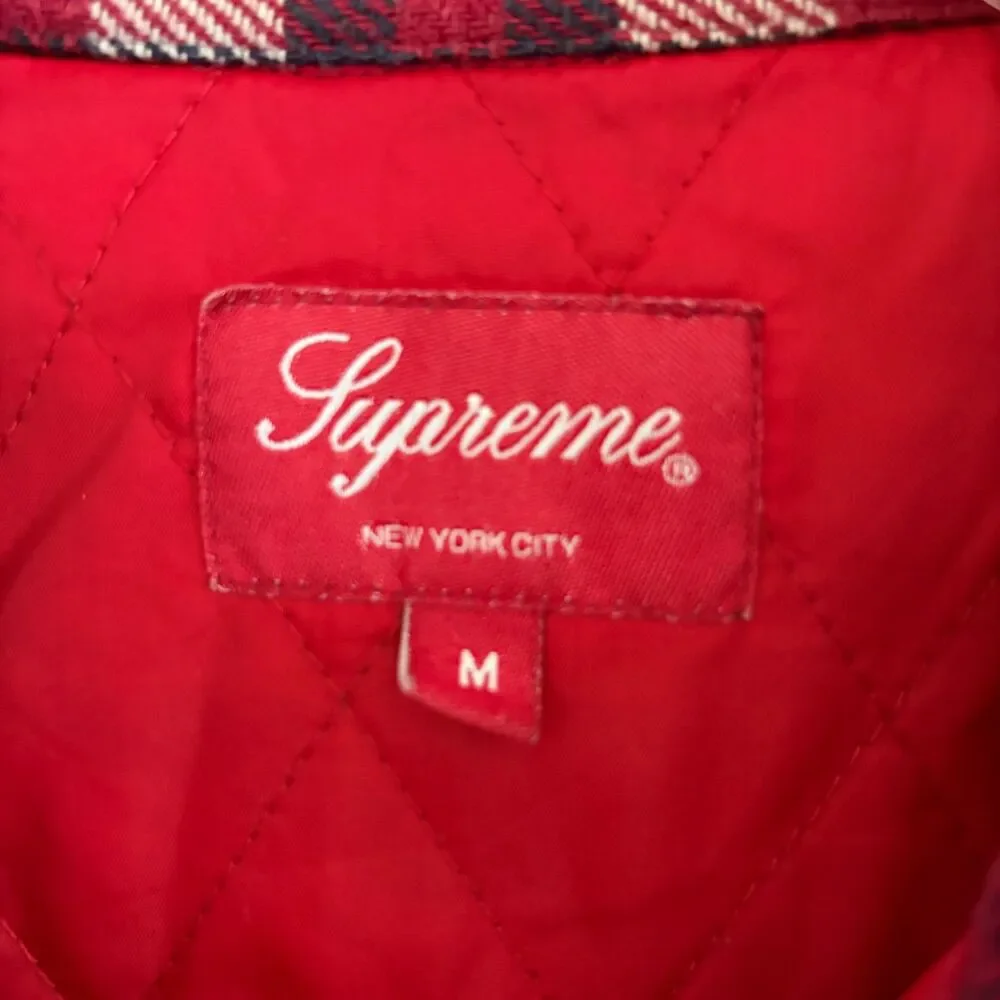 Supreme Plaid Quilted Shirt Jacket Red Flannel Men’s M Streetwear Box Logo